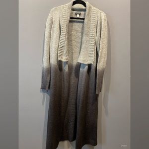 Duster length cardigan